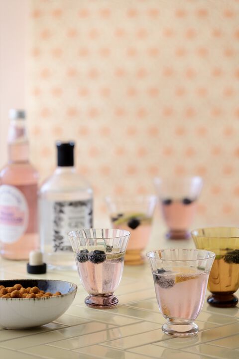 Water Glass Trellis Blush S/2pcs