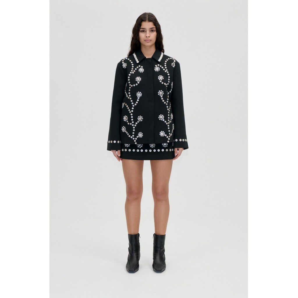 2550 Embellished Bonded Crepe, Relaxed Fit Jacket