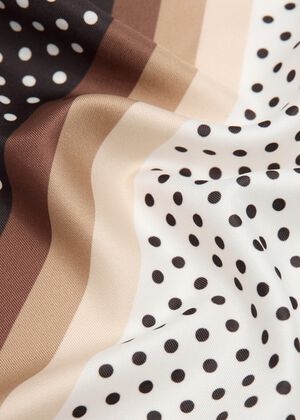 Satin check-print scarf