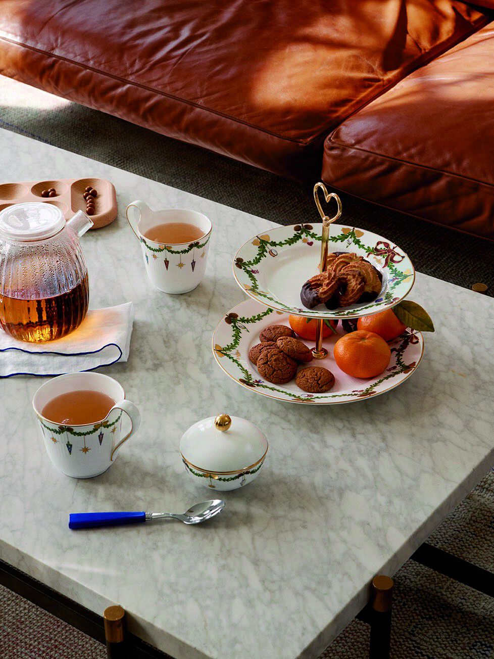 Star Fluted Cristmas kopp med h&ouml;gt handtag 33 cl