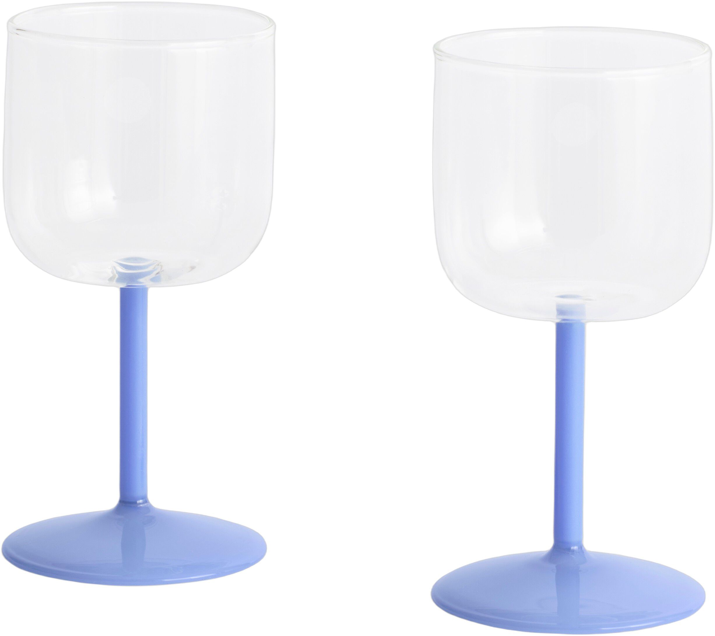 Tint Wine Glass-Set of 2-Clear and jade light blue