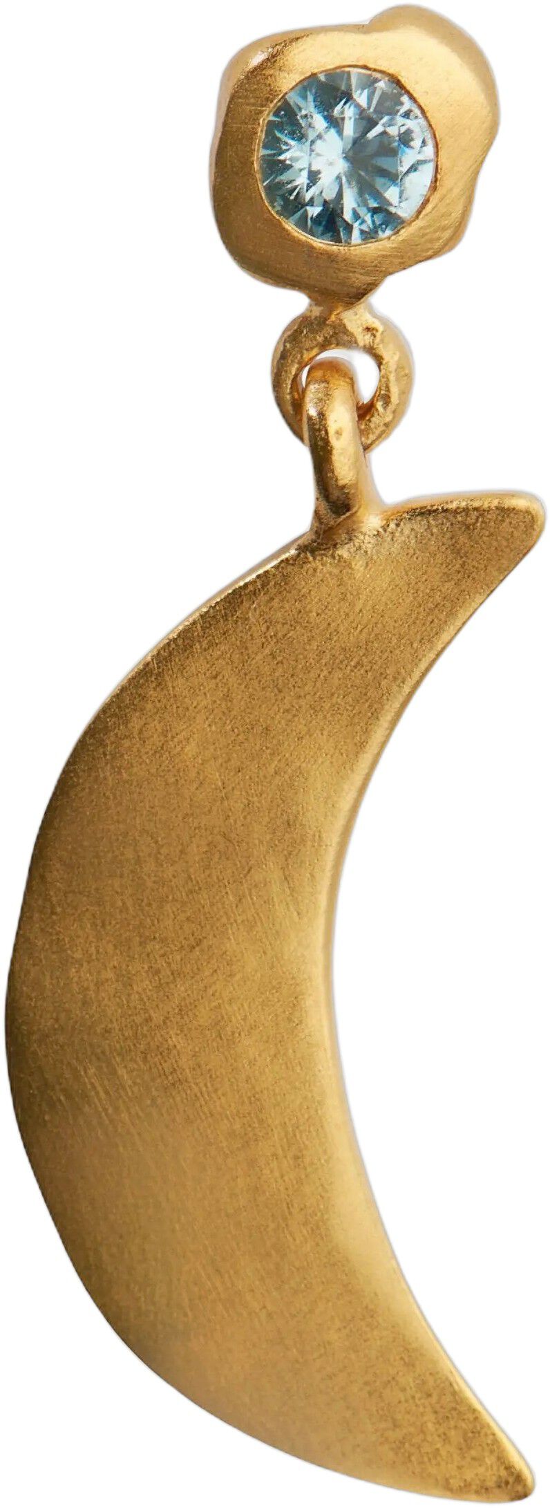 Big Dot Bella Moon w. Blue Lagune Stone &Oslash;rering - Forgyldt