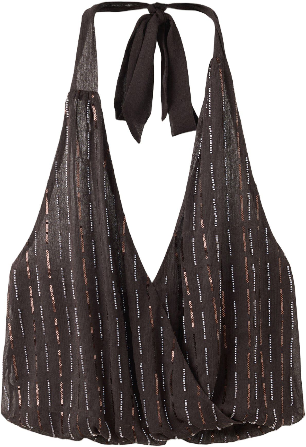 Sequined halter top