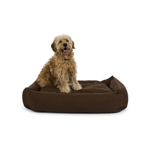 Fossflakes Hundkorg Brown pinstripe