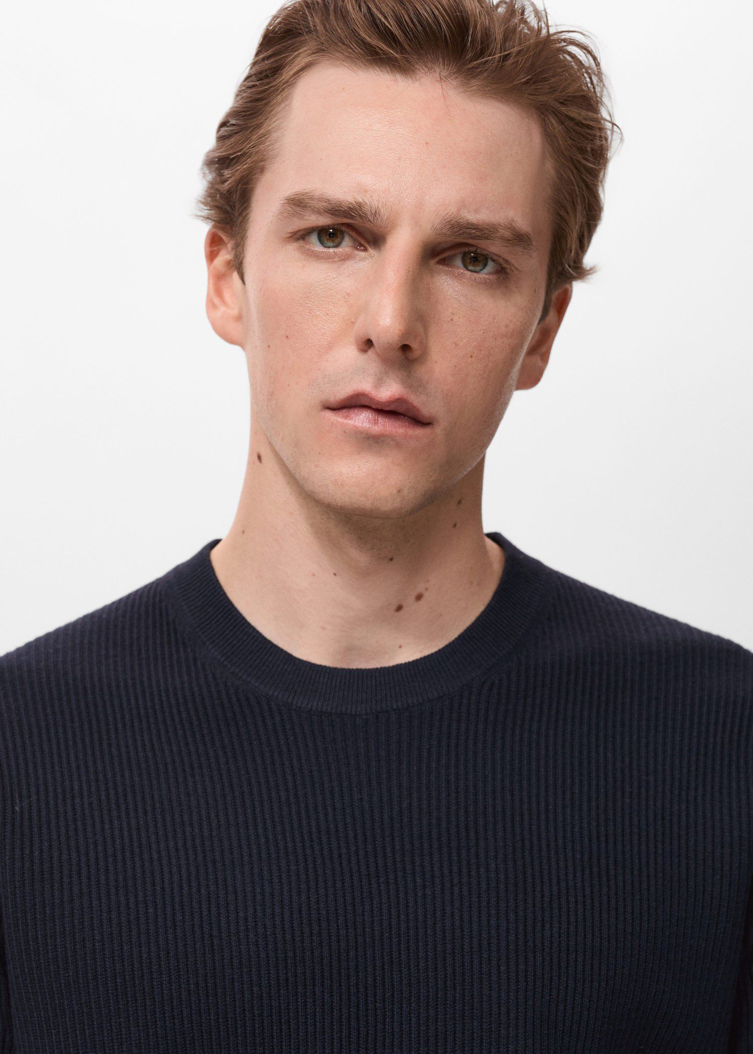 Fine rib-knit cotton sweater