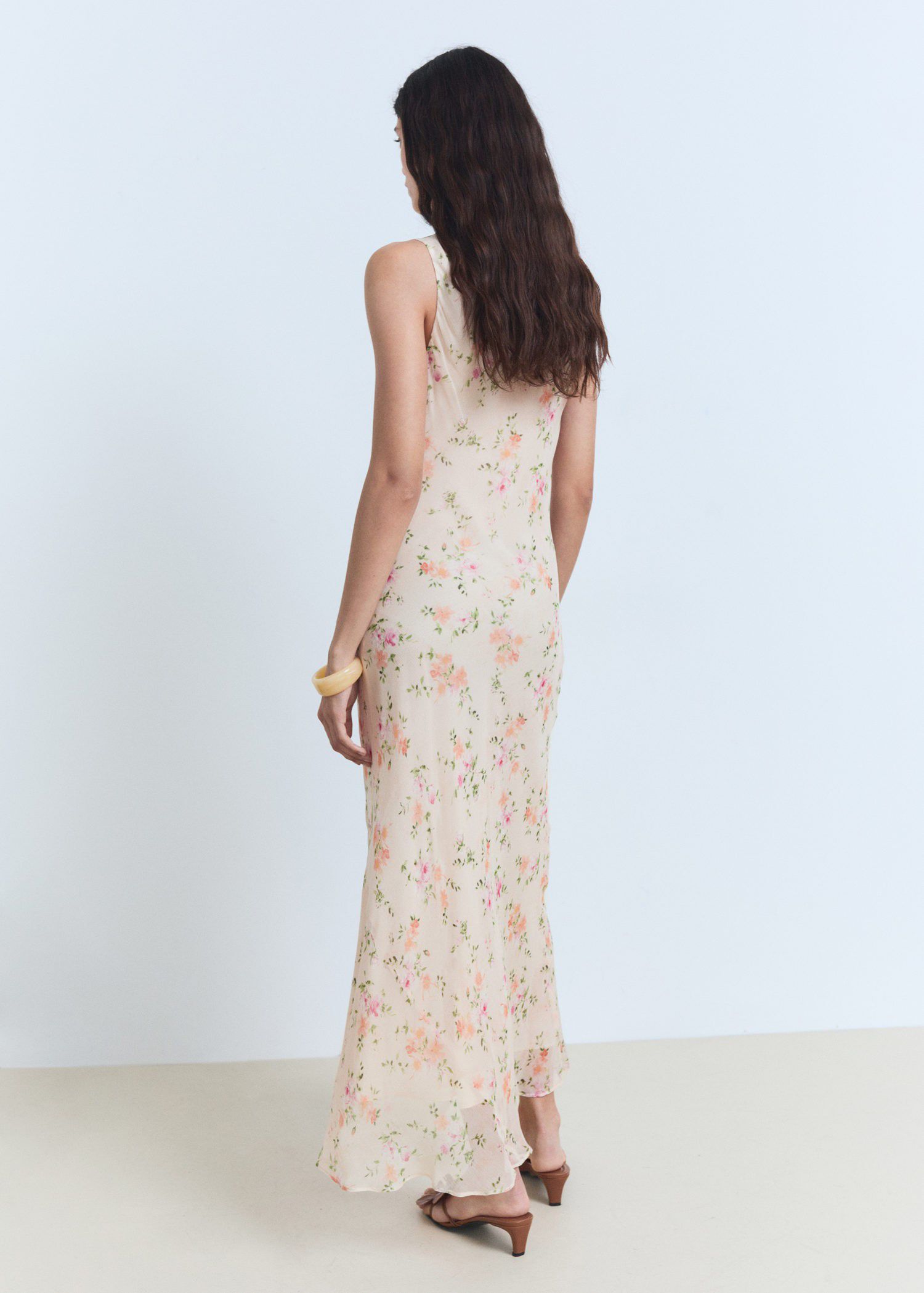 Draped floral dress