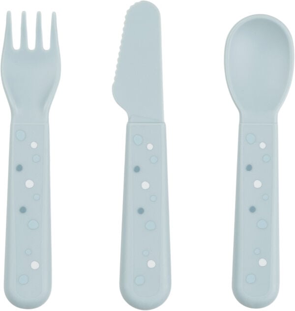 Foodie bestiksæt Happy dots Blå