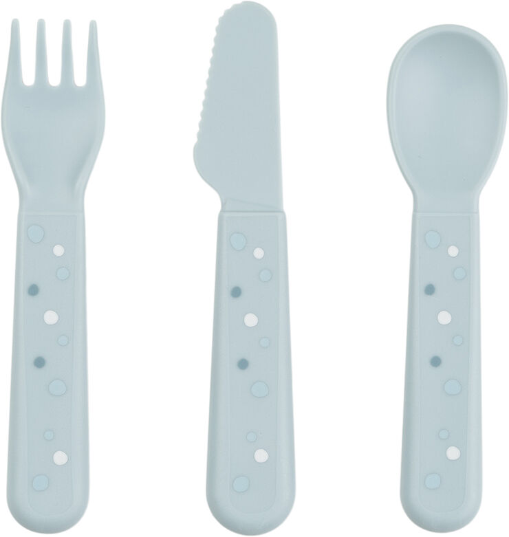 Foodie bestiksæt Happy dots Blå