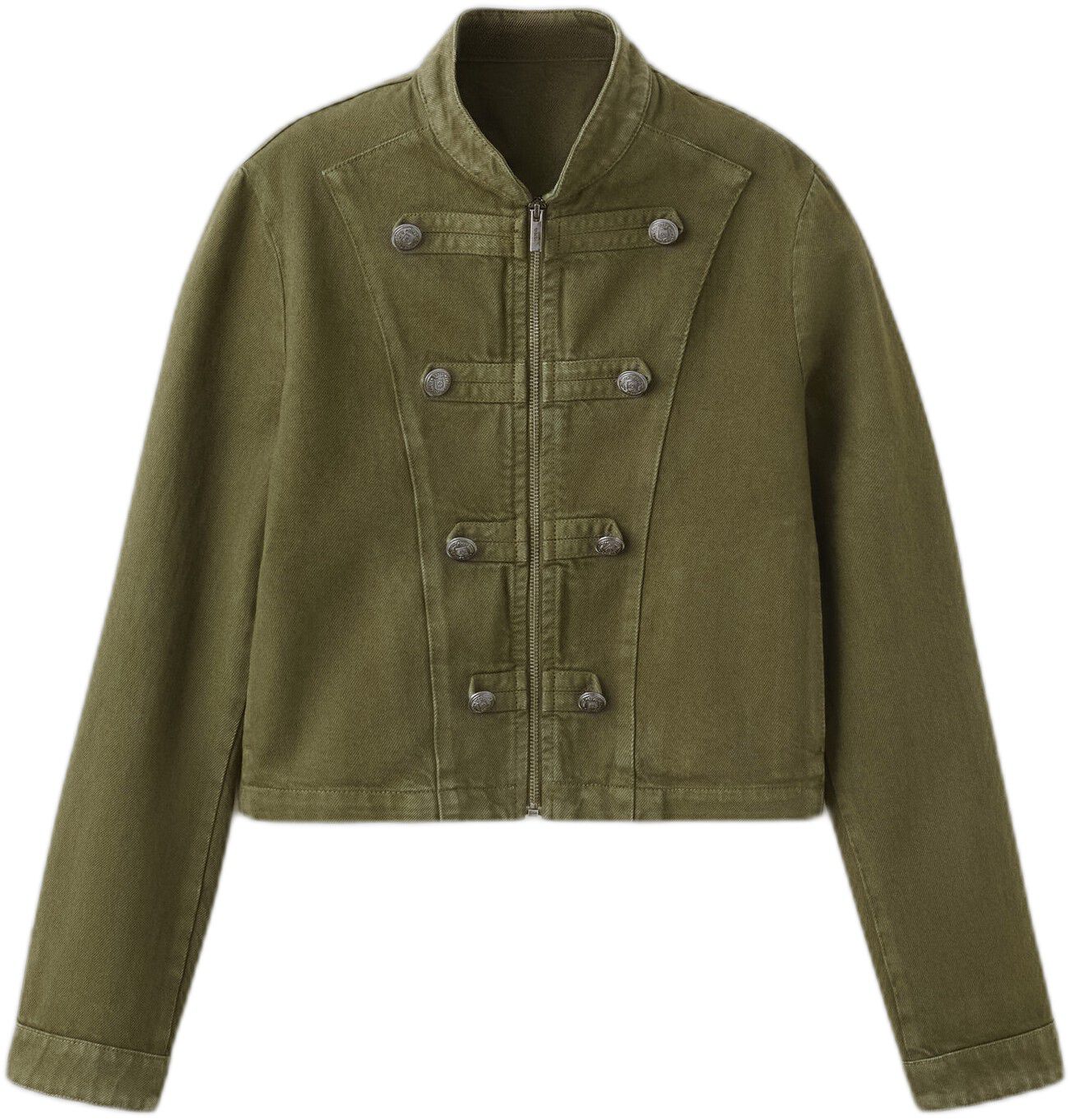 Fitted jacket with band collar