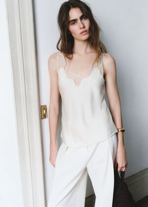 Satin lace top