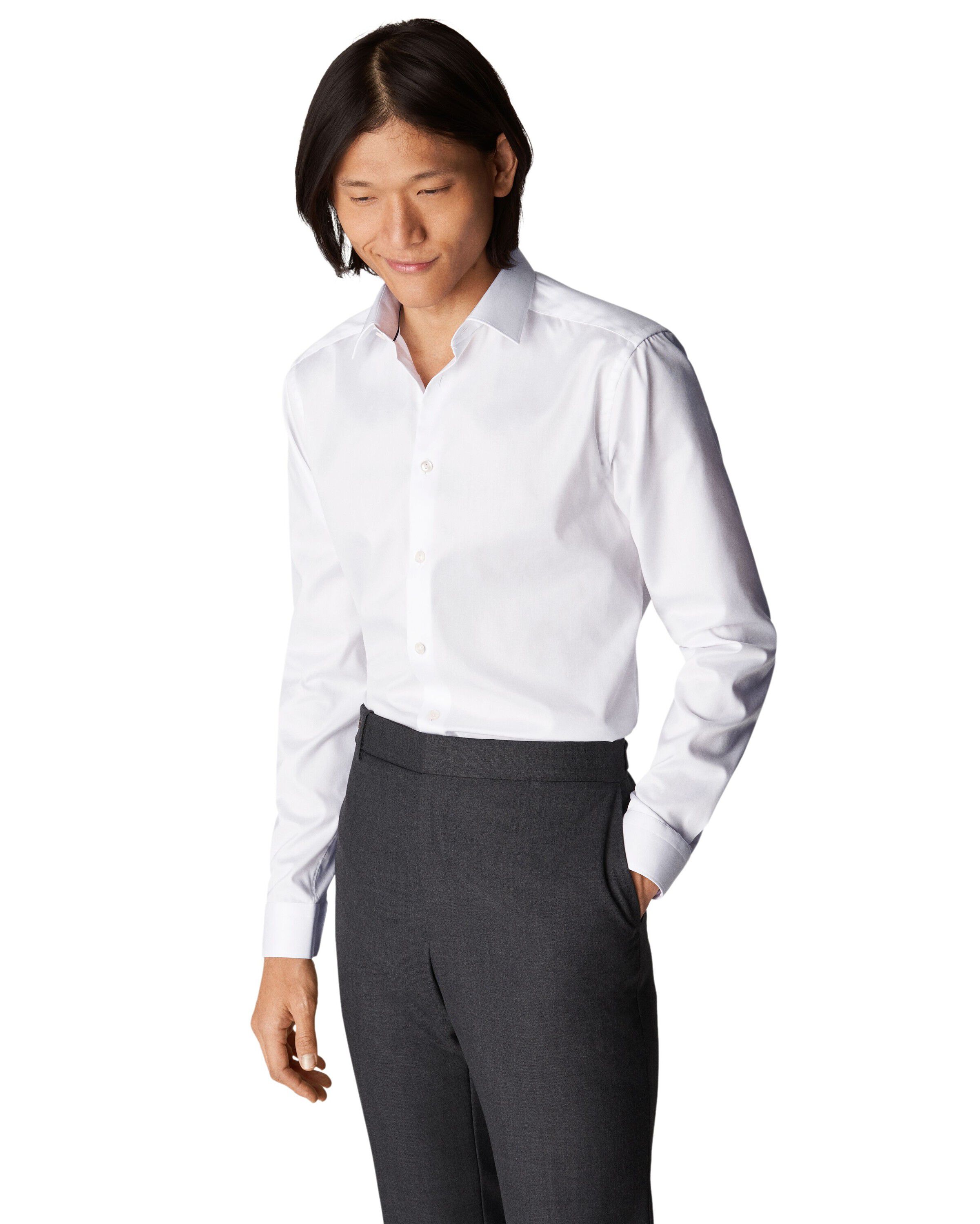 Super Slim Fit White Signature Twill Shirt