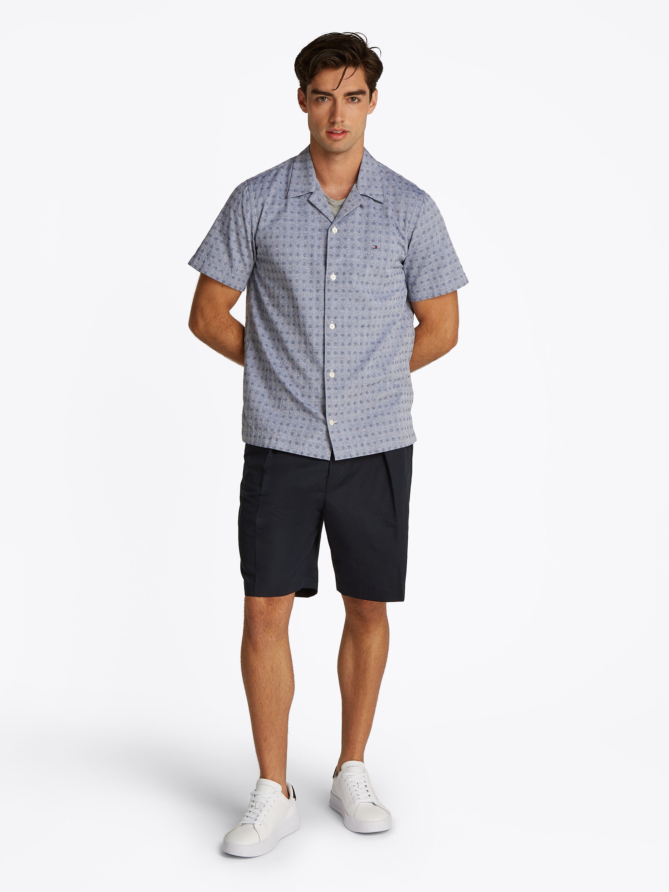 COTTON LINEN DOBBY SS RF SHIRT