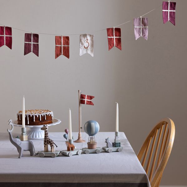 Fødselsdags flagranke, tal 0-9, økologisk bomuld