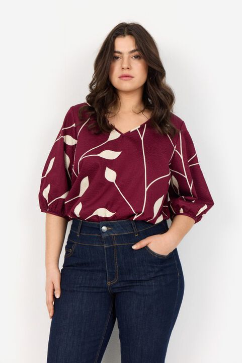 Curvy WA-NELLY 1 Bluse Bordeaux