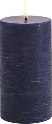 LED pillar candle, Dark blue, Rustic, 7,8 x 15,2 cm (4/24)