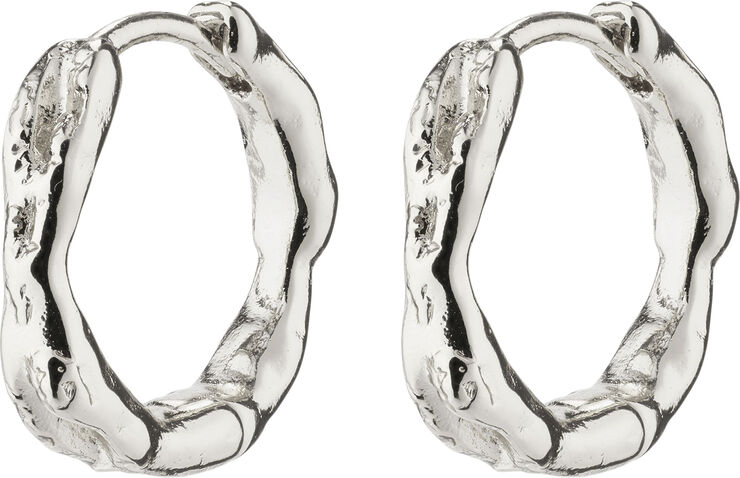 EDDY recycled organic shaped small hoops silver-plated