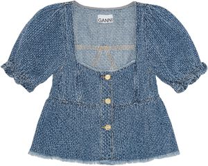 Fluffy Denim Blouse