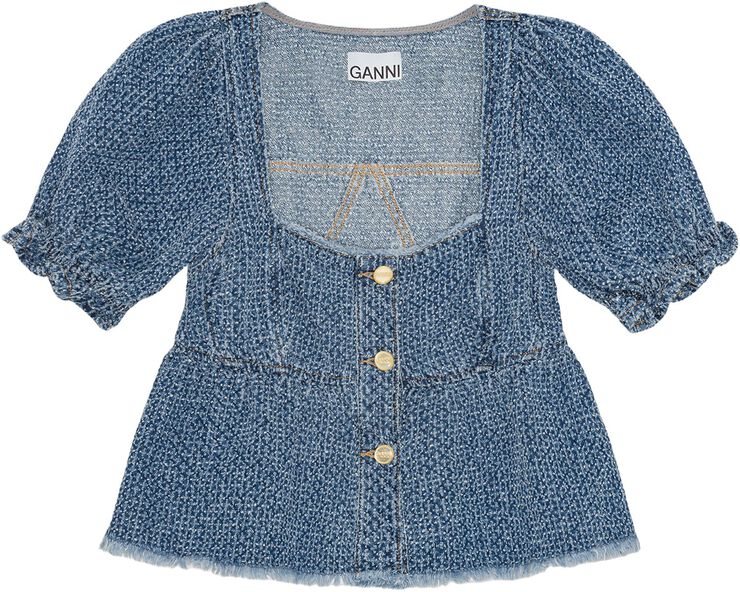 Fluffy Denim Blouse