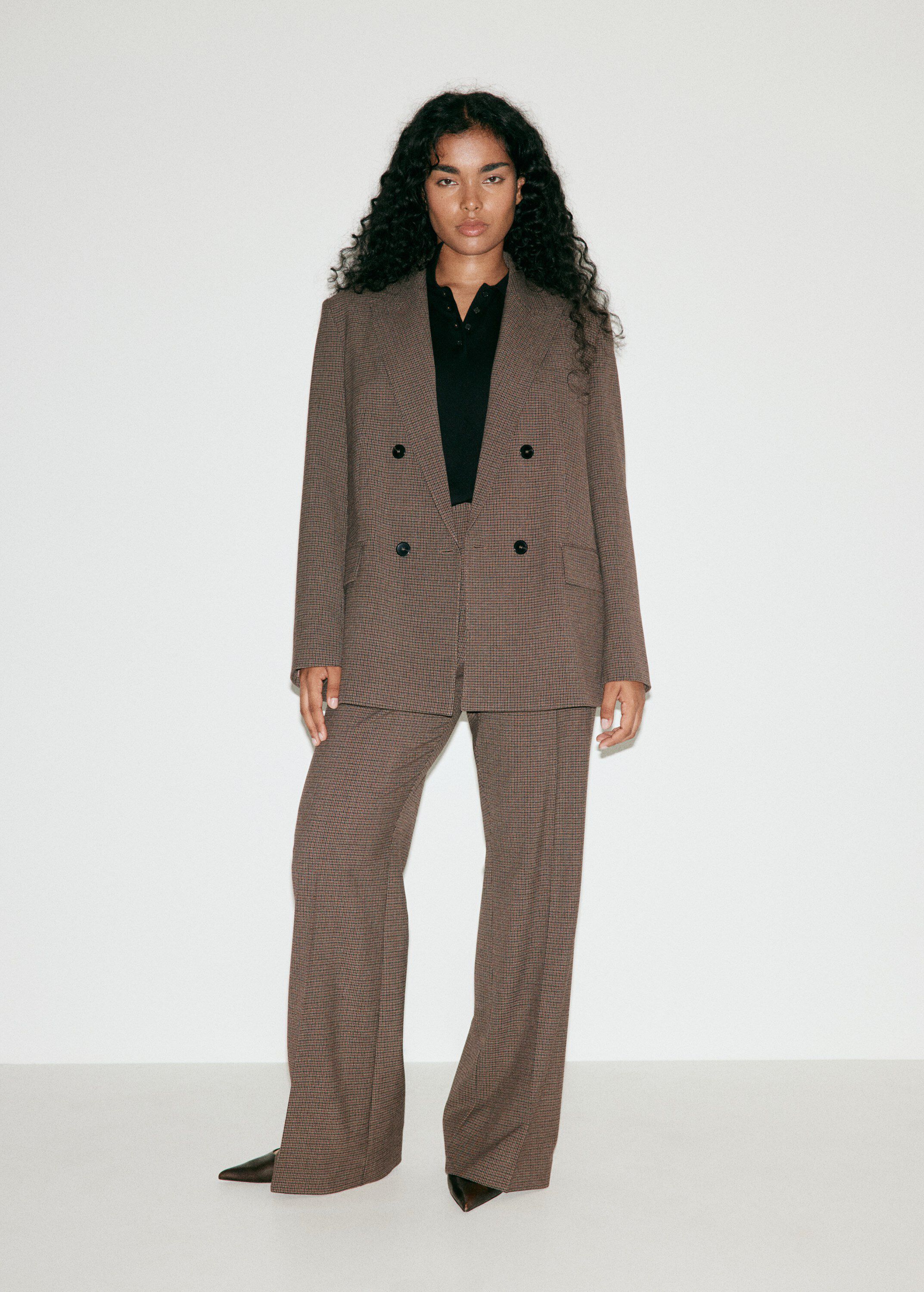 Double-breasted suit blazer