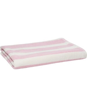 Beach towel 100x180 PINK /star white stripe