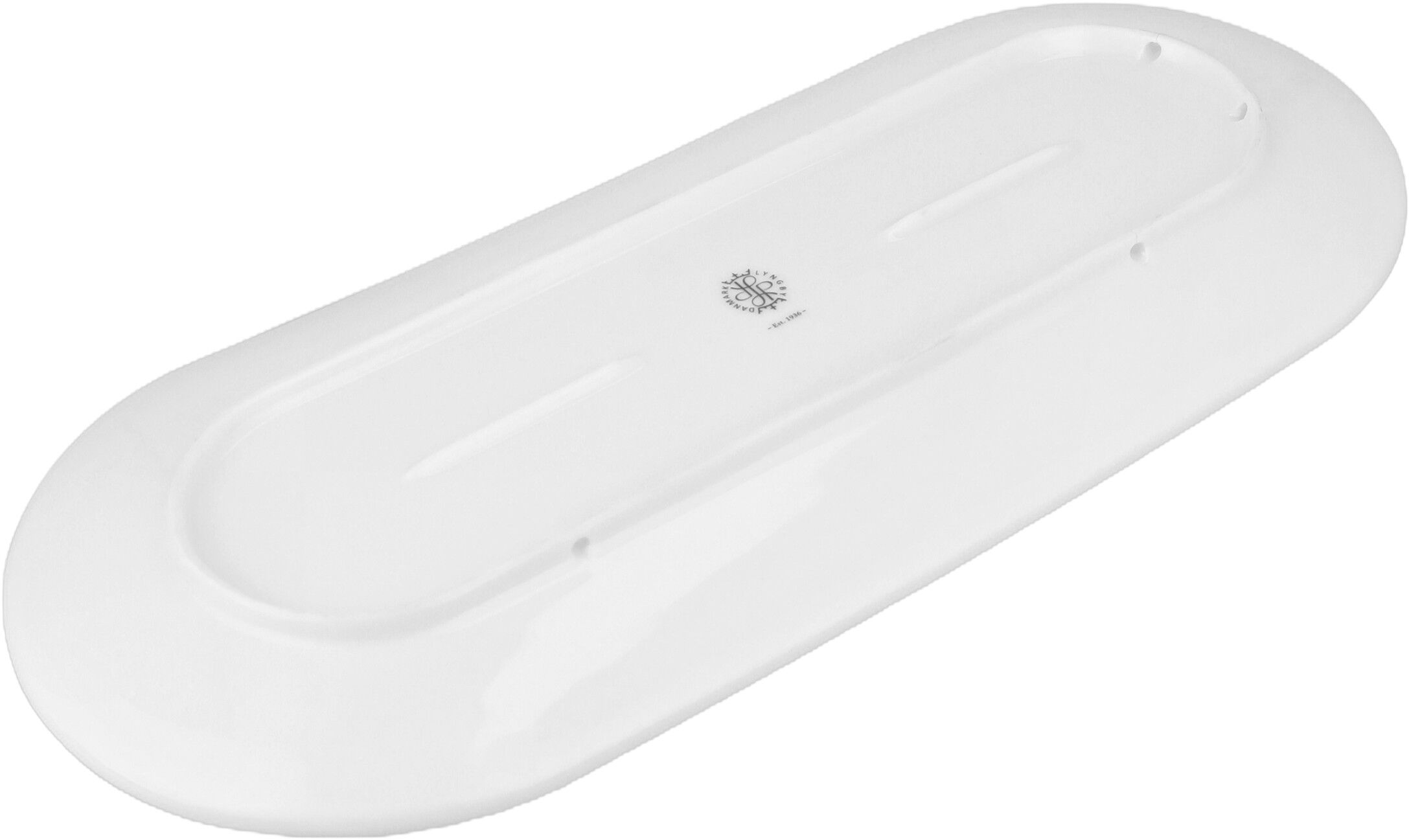 Lyngby Tura Ovalt serveringsfad 34x14. 5 cm hvid