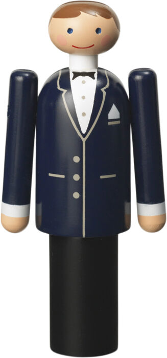 Brudgom H12 cm bl&aring;/sort/hvid