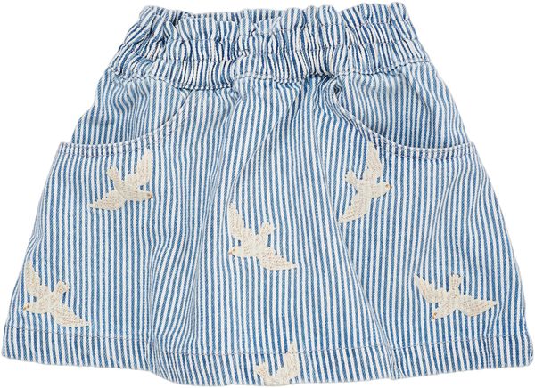 Y/D TWILL SKIRT W. EMBROIRDEY