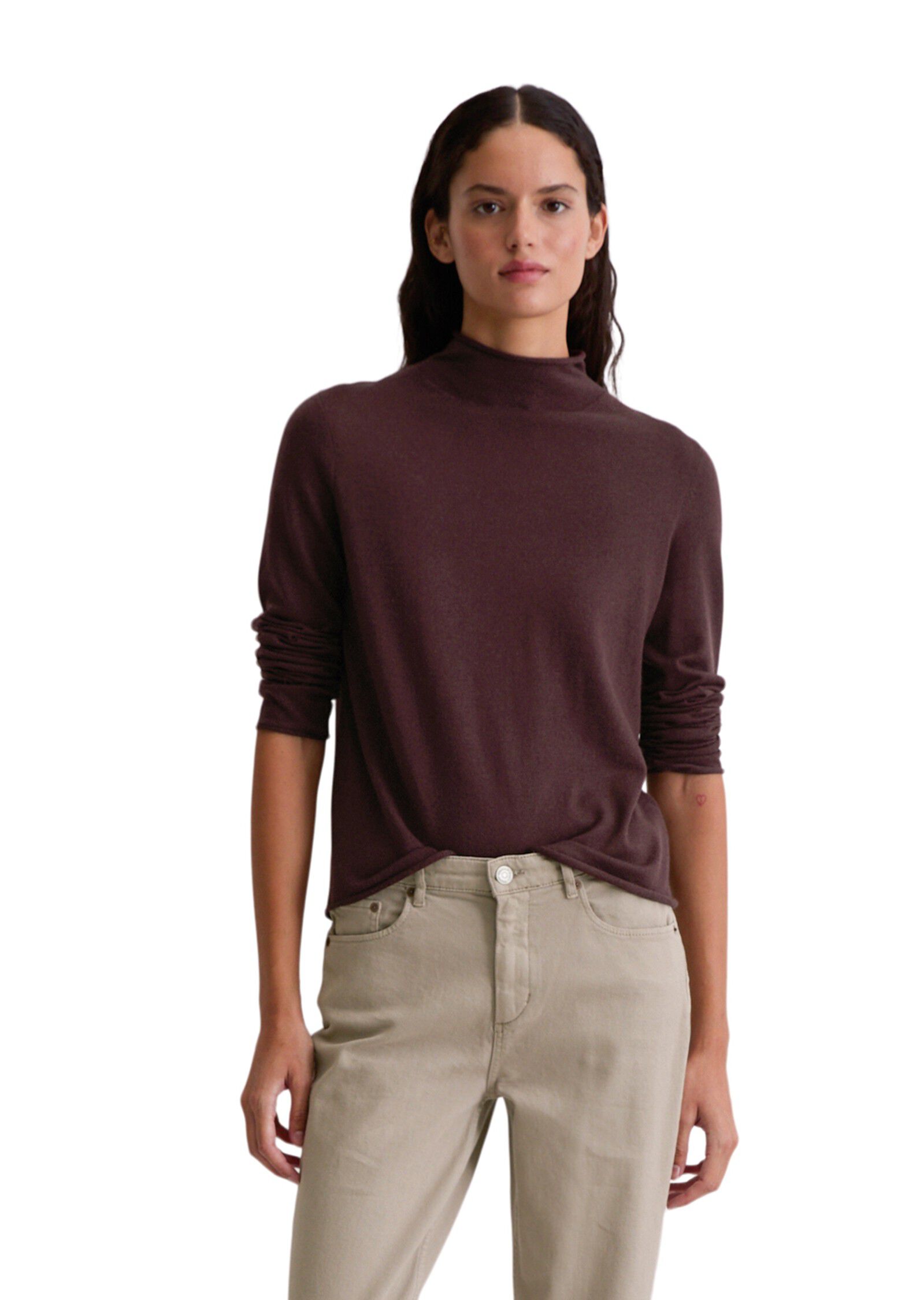 Pullover, longsleeve, stand-up coll