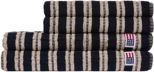 Striped Terry Towel Blackish Navy/Lt Beige