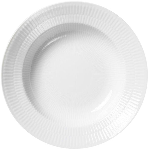 White Fluted 21 cm djup tallrik