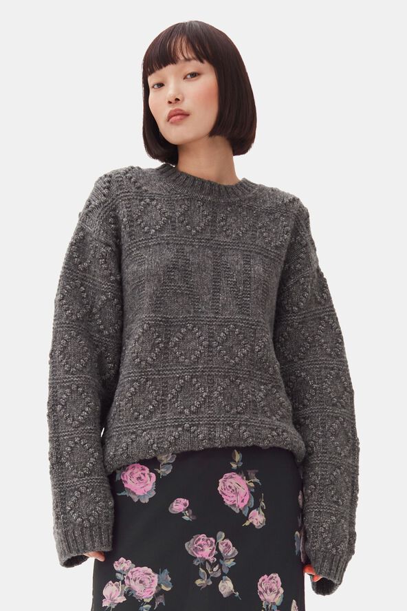 Wool Cotton Bubble O-Neck