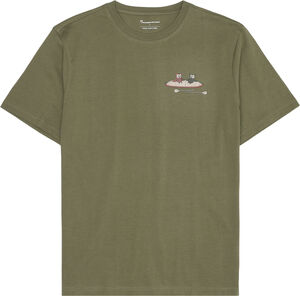 Regular drop-shoulder short sleeve heavy single jersey print