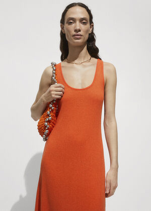 Cross-back knitted dress