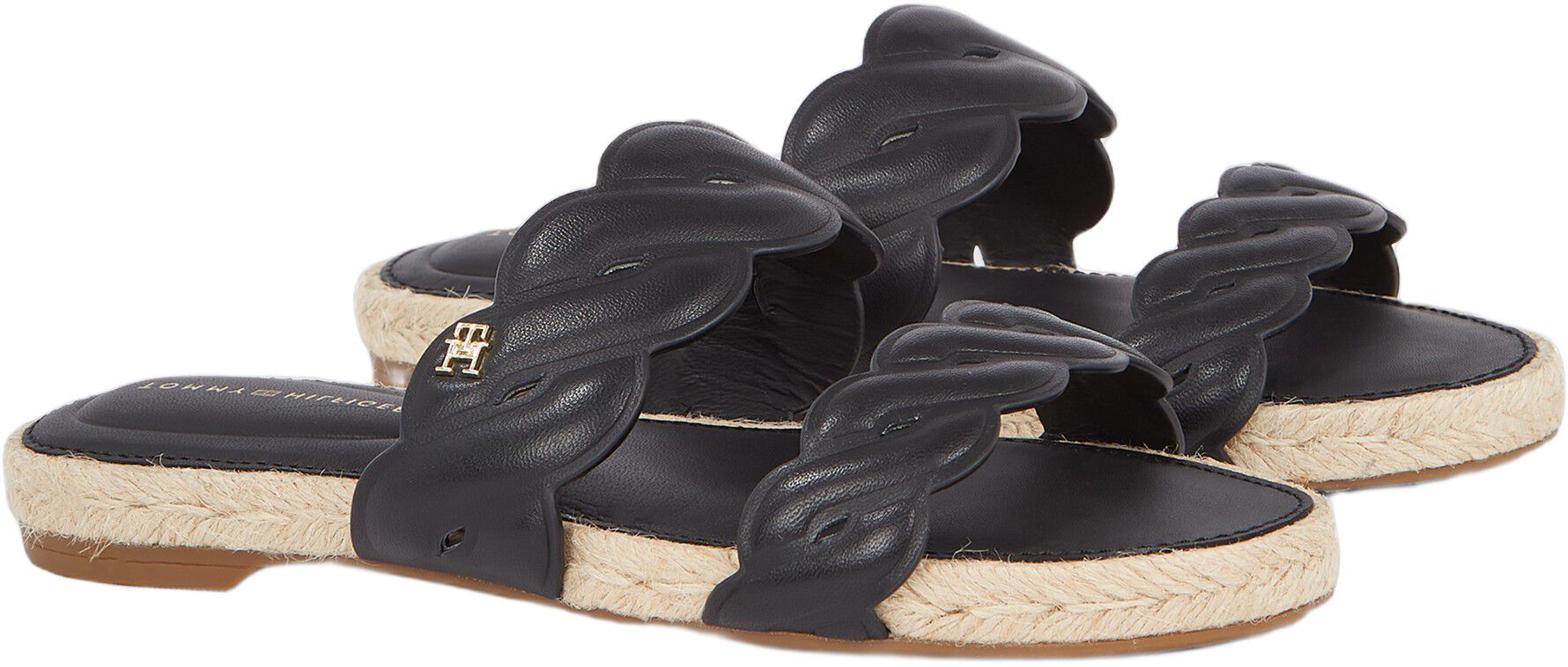 LEATHER ROPE ESPADRILLE MULE