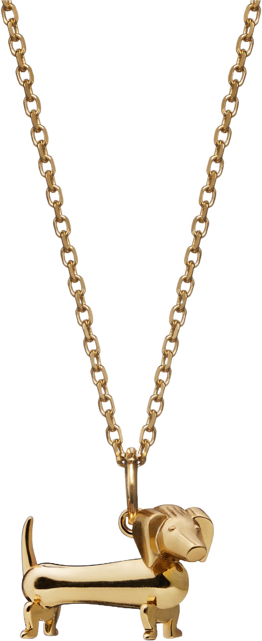 Gravhunden i 18 karat forgyldt s&oslash;lv med k&aelig;de