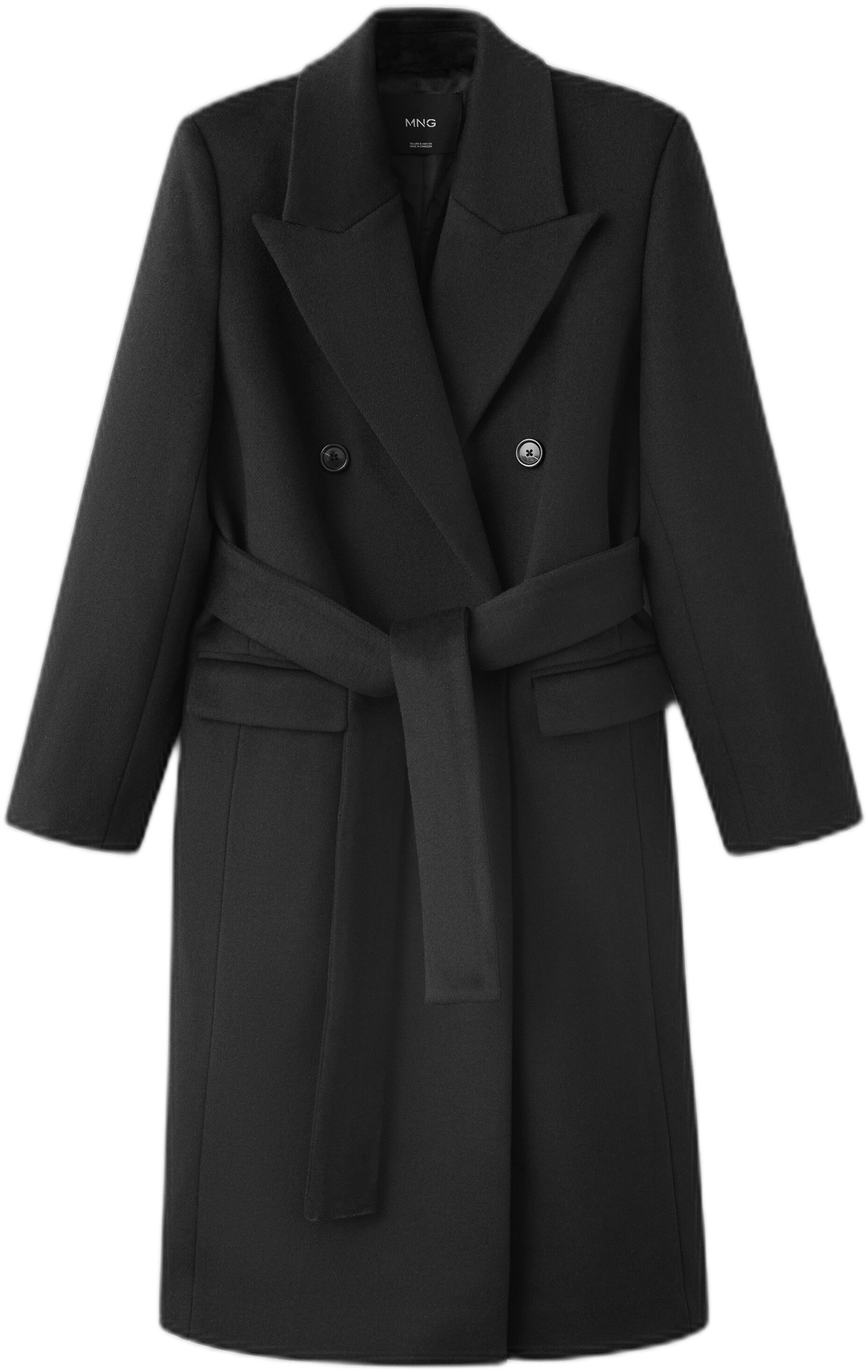 Double-breasted wool-blend coat