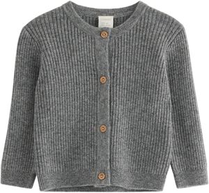 Soft rib-knit cardigan in merino wo