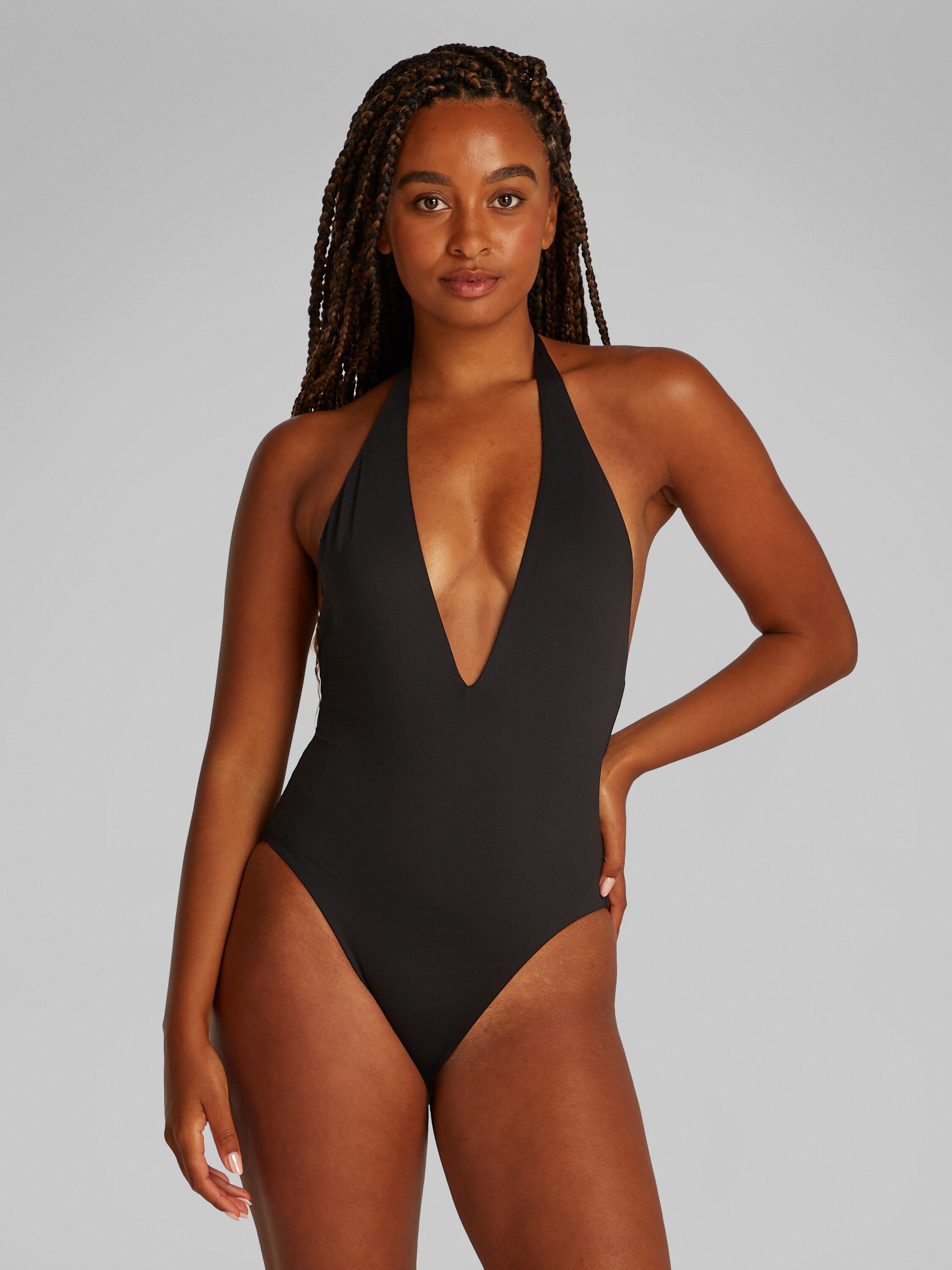PLUNGE NECKLINE ONE PIECE