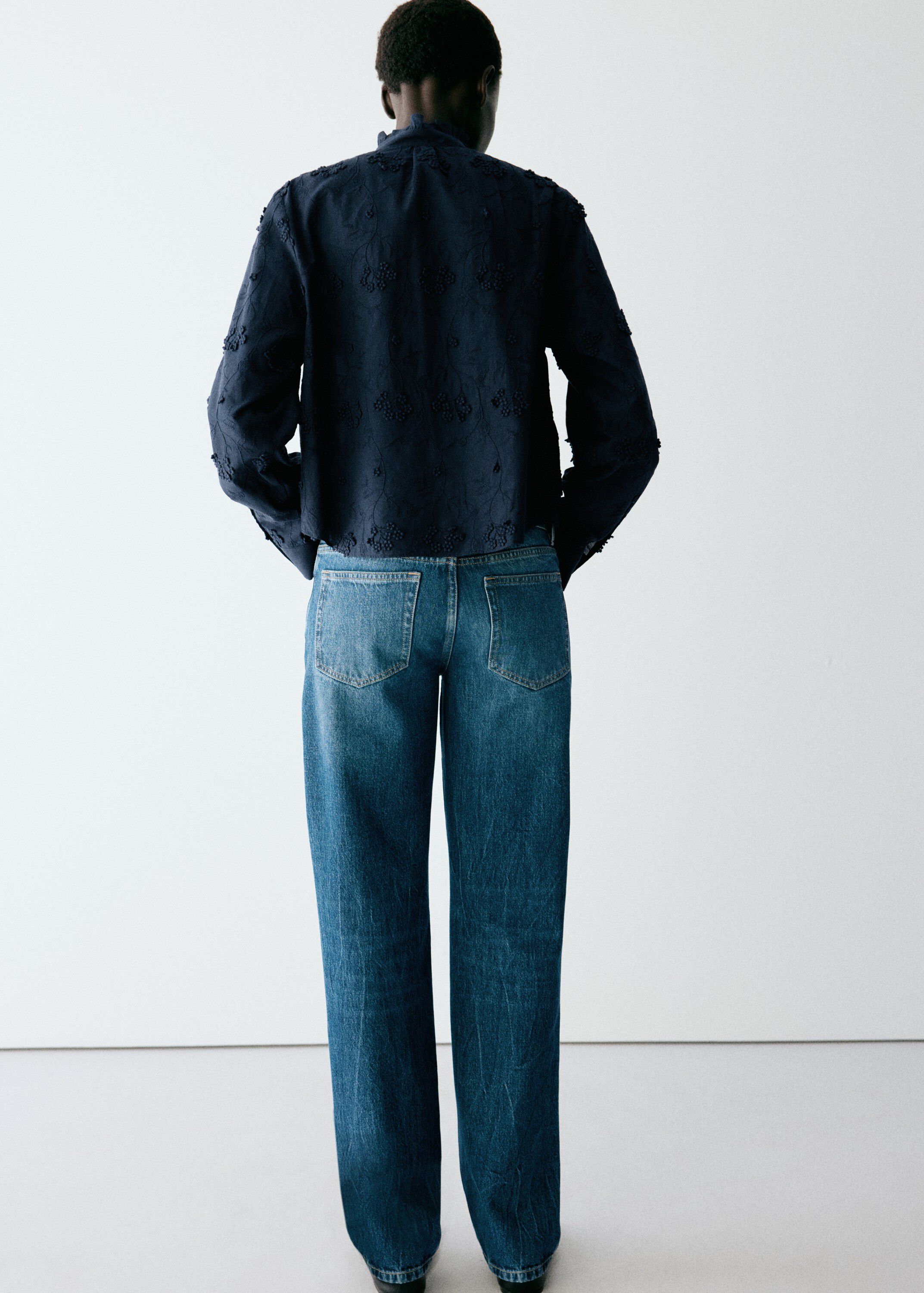 Embroidered blouse with frill detai