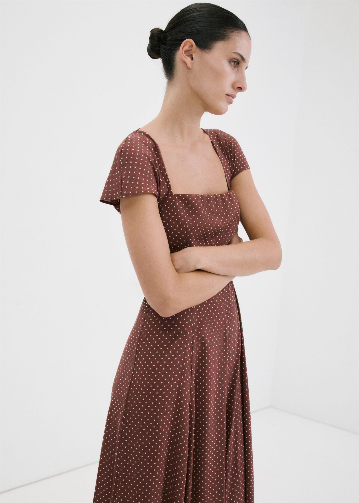 A-line polka-dot dress