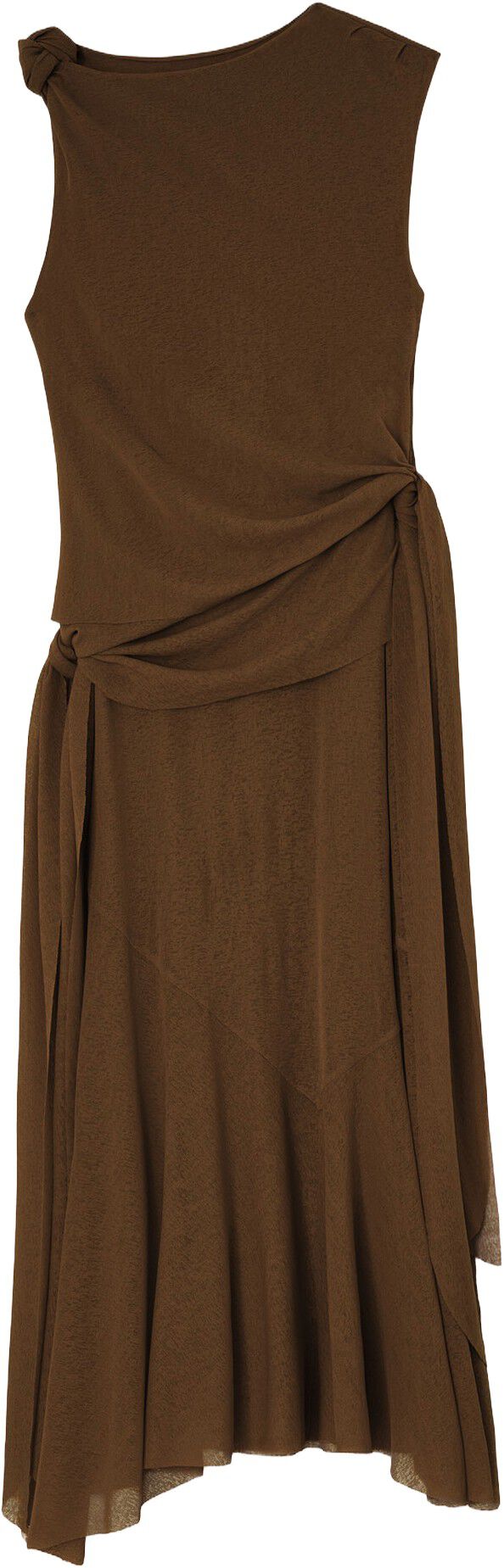 Marl Mesh Draped Knot Detailing Lon