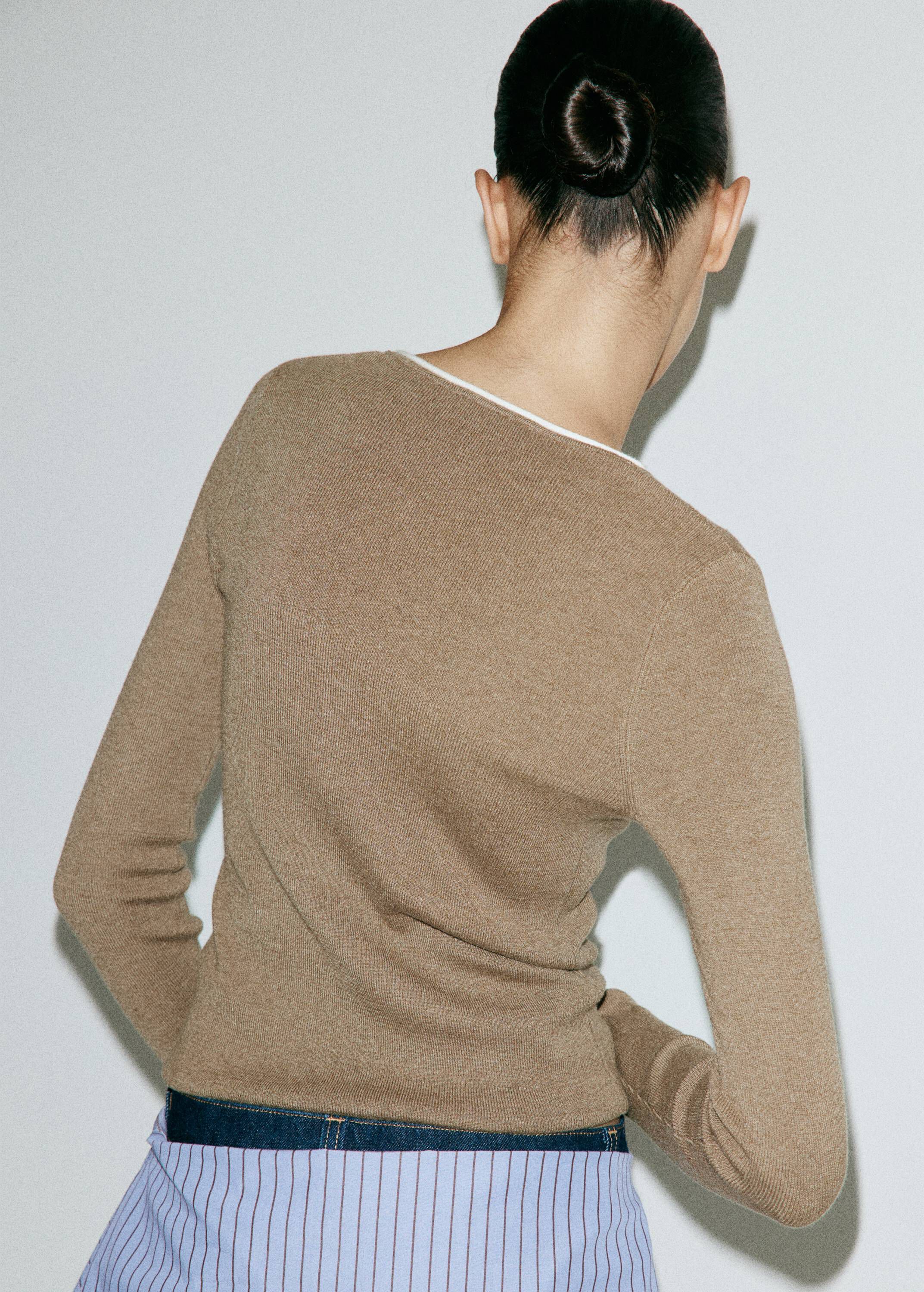 Ribbed knit jumper with contrast ed