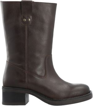 BIAMARY Mid Pull On Boot Pull Up Leather
