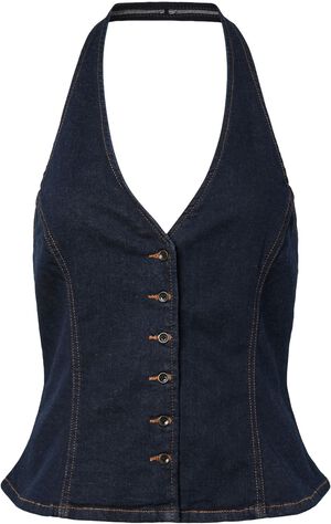 PCDAISY HALTERNECK DENIM TOP BC