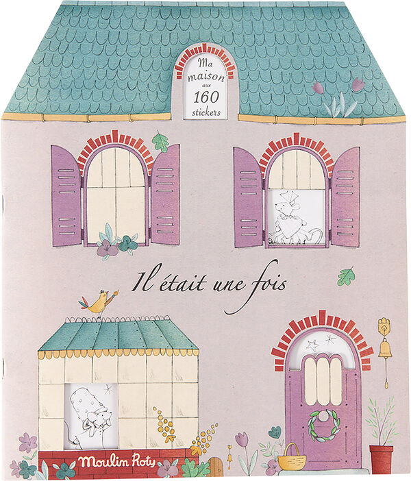 Moulin Roty - Malebog med 160 klistermærker - Hus
