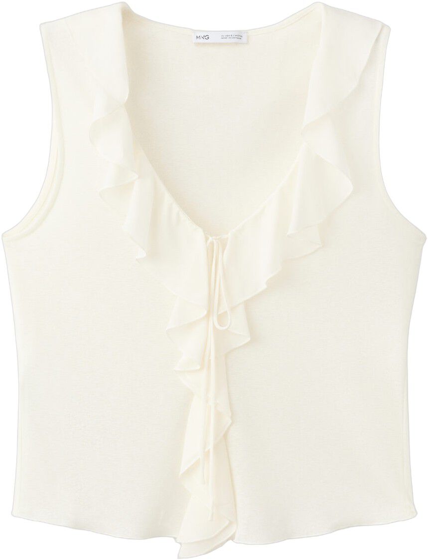 Ruffled V-neck top