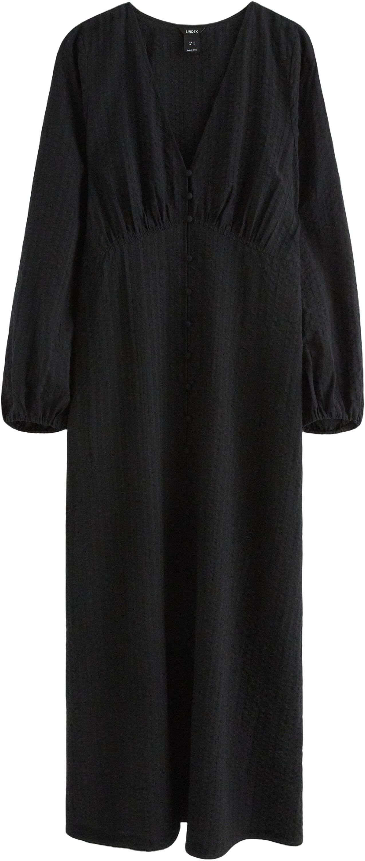 Midi dress in soft seersucker with