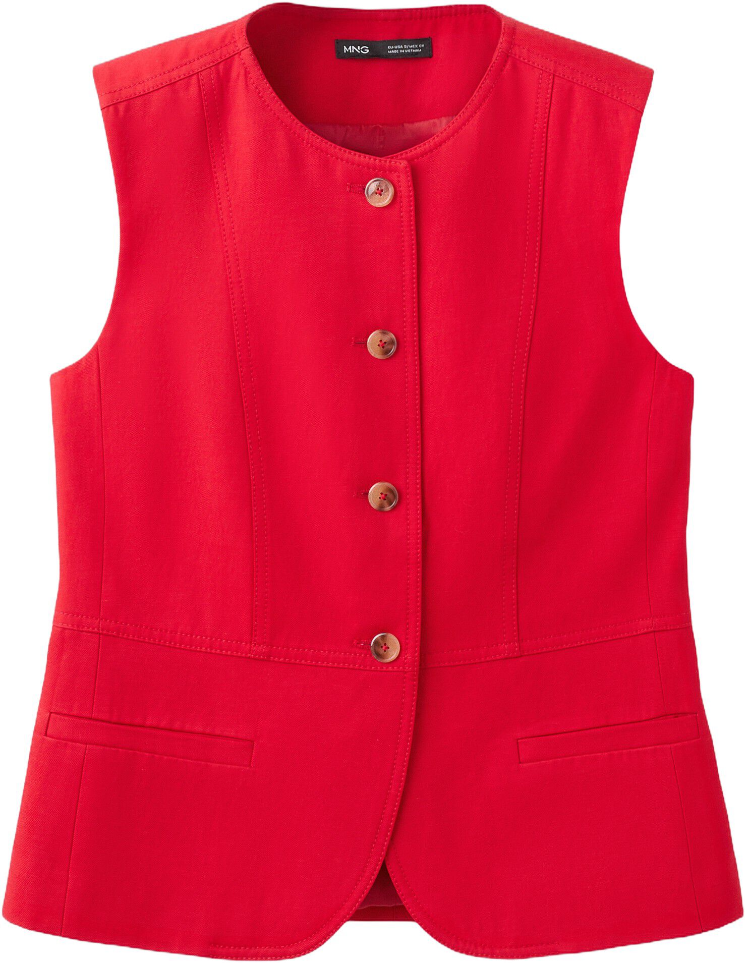 Lyocell buttoned gilet