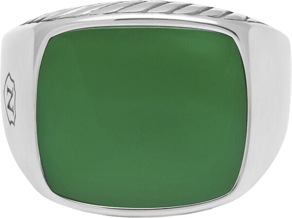 Gentlemen's Silver Signet Ring with Blue Dumortierite