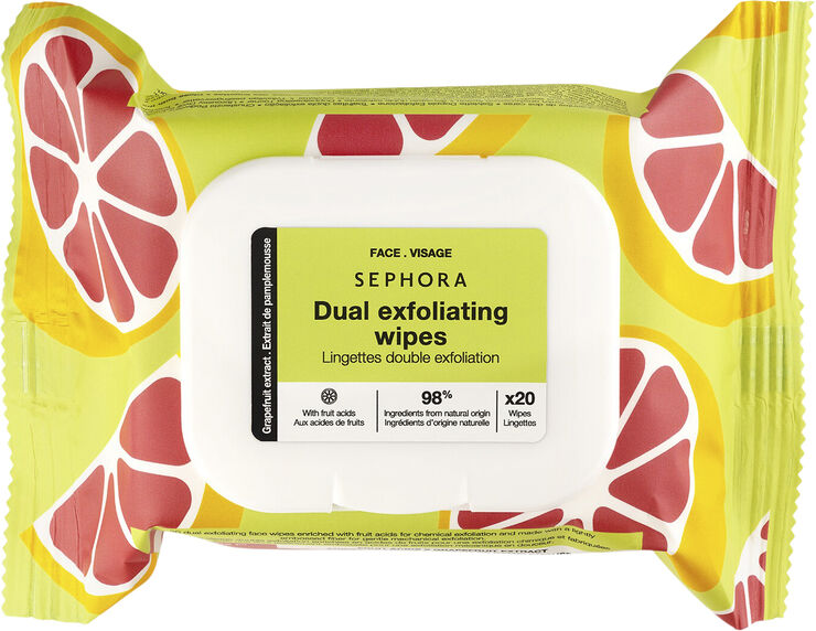 Dual Exfoliating Wipes Grapefruit Extract + Fruit Acids